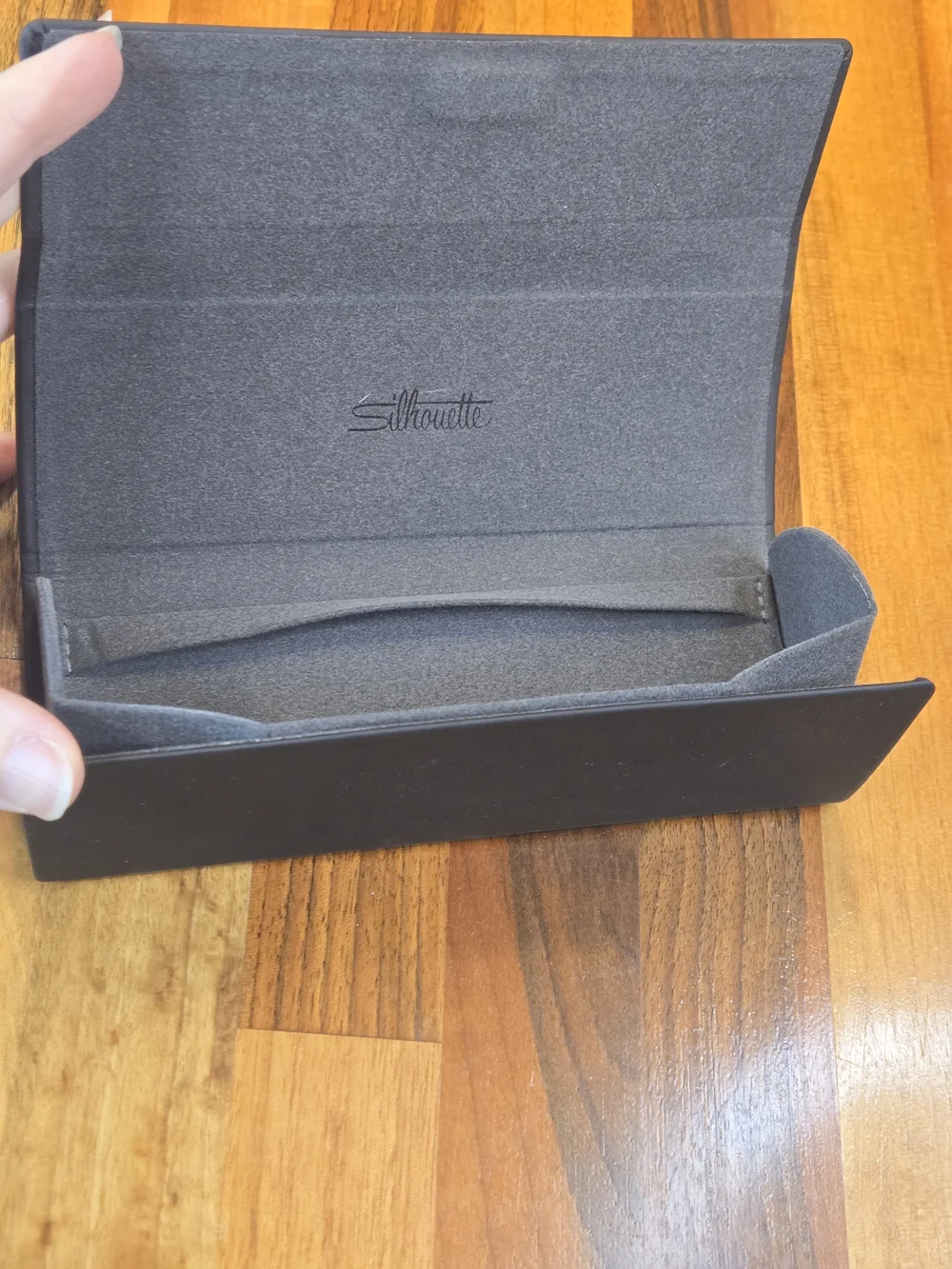Silhouette Black Collapsible Eyeglass Case | Foldable Hard Shell